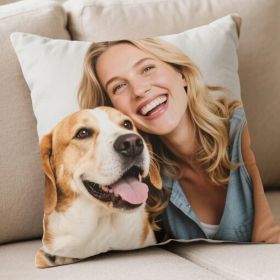 Custom Cushion Personalized Image Upload Fast Printing for Wedding for Pet Lovers - (Must upload the image) (size: 40*40cm)