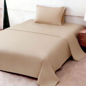 4pcs ultra-soft 85g sheet and pillowcase set, soft solid color, machine washable, suitable for all seasons, Christmas comfortable bedding set (Color: beige, size: twin(38.98''*74.8''))