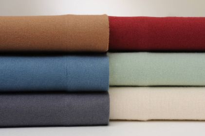 Bibb Home Solid Flannel 4 Piece Sheet Set (Color: Blue, size: Twin XL)